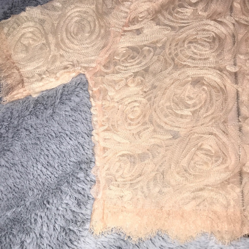 LACE ZIP CROP TOP - Picture 4 of 5